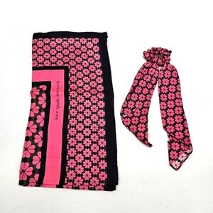 Kate Spade Silk Scarf And Ponytail Scruncci Bundle Set